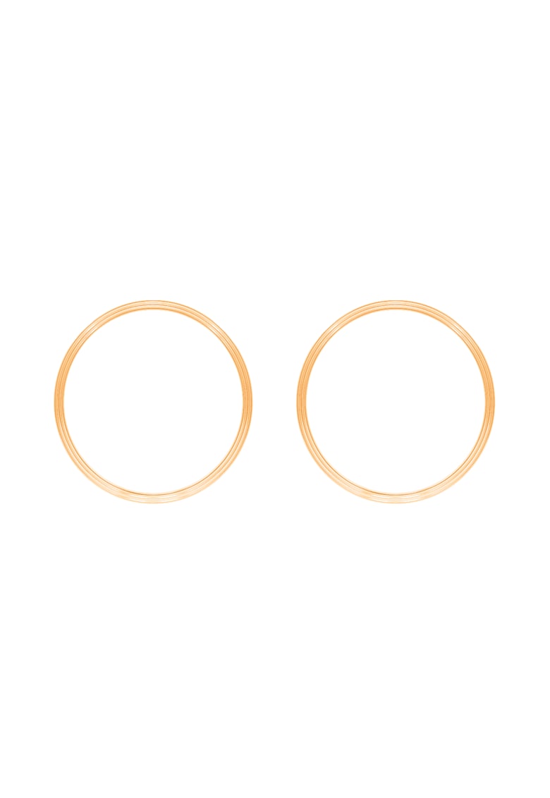 Cercei rotunzi stifturi placati cu aur de 18K Etno