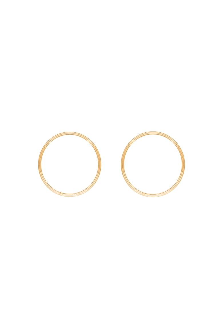 Cercei rotunzi tip stift placati cu aur de 18K Etno