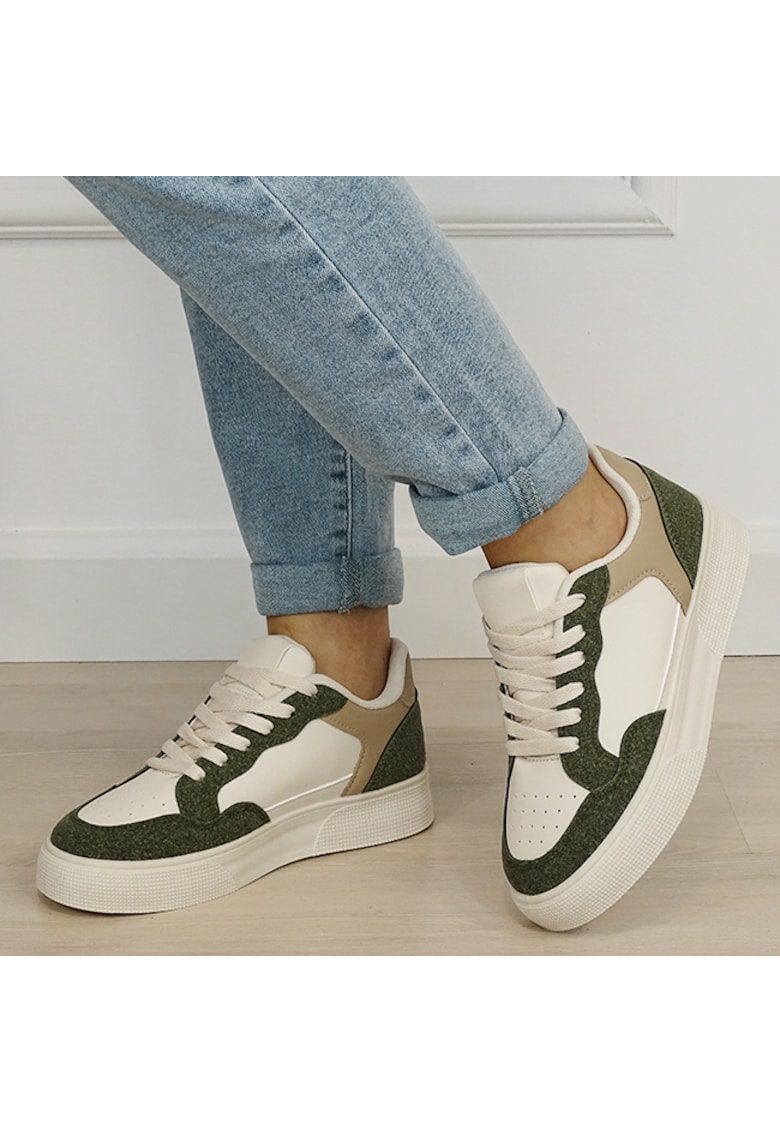 Sneakersi dama crem/verde kaki DCX9691 M2 19273 - Crem