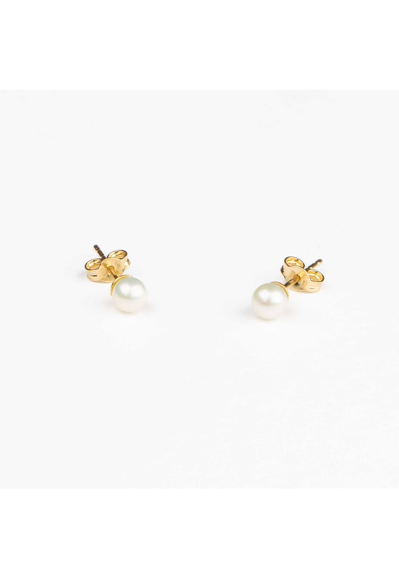 Cercei buton aur 585 - perle naturale 4 mm -