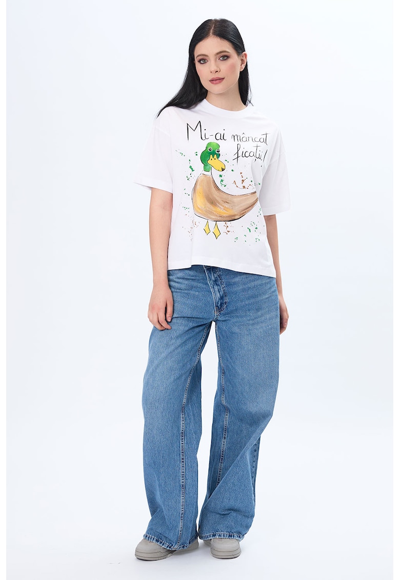 Tricou supradimensionat pictat manual Rata