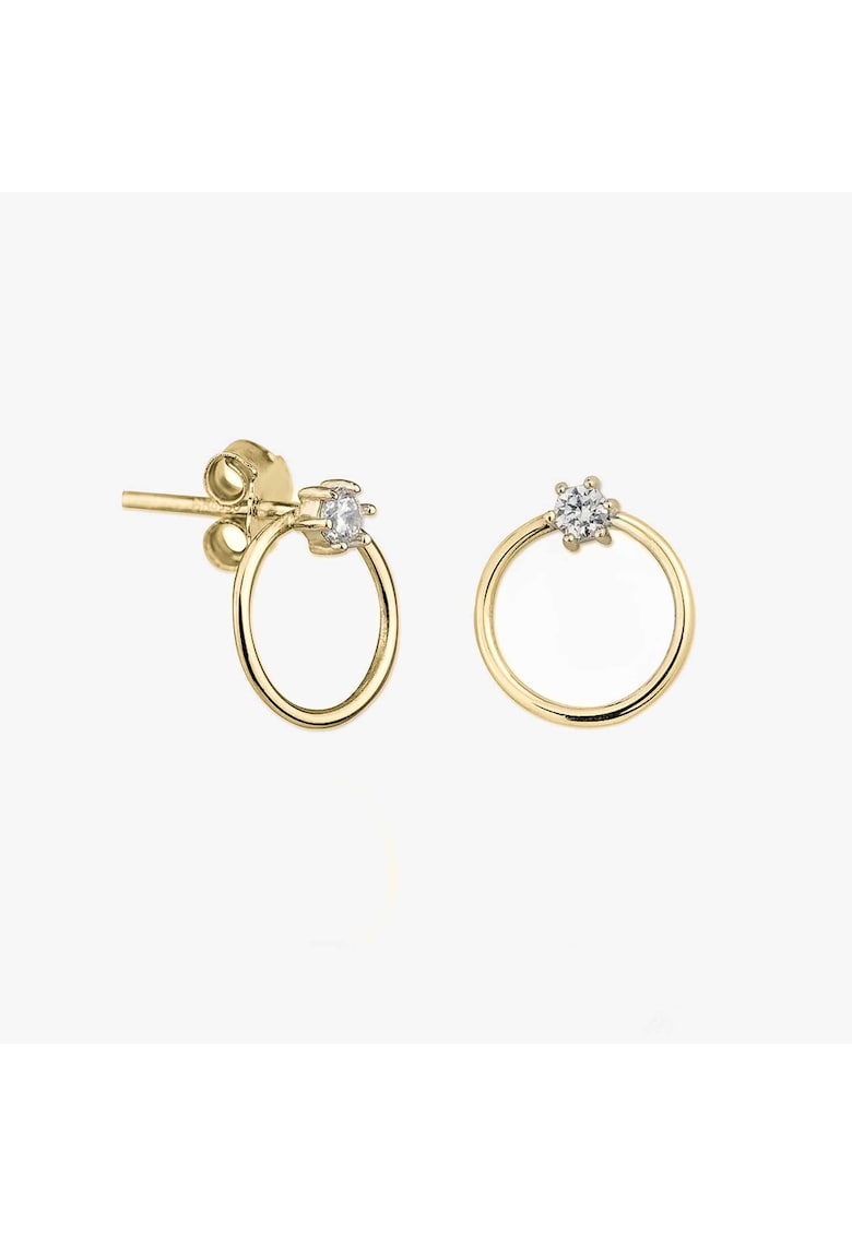 Cercei din argint 925 placat cu aur - zirconiu - 2 microni - Rosa