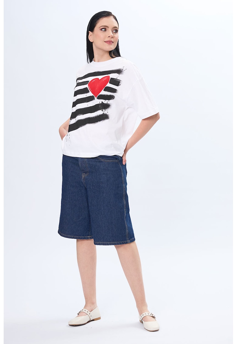 Tricou supradimensionat pictat manual Amour