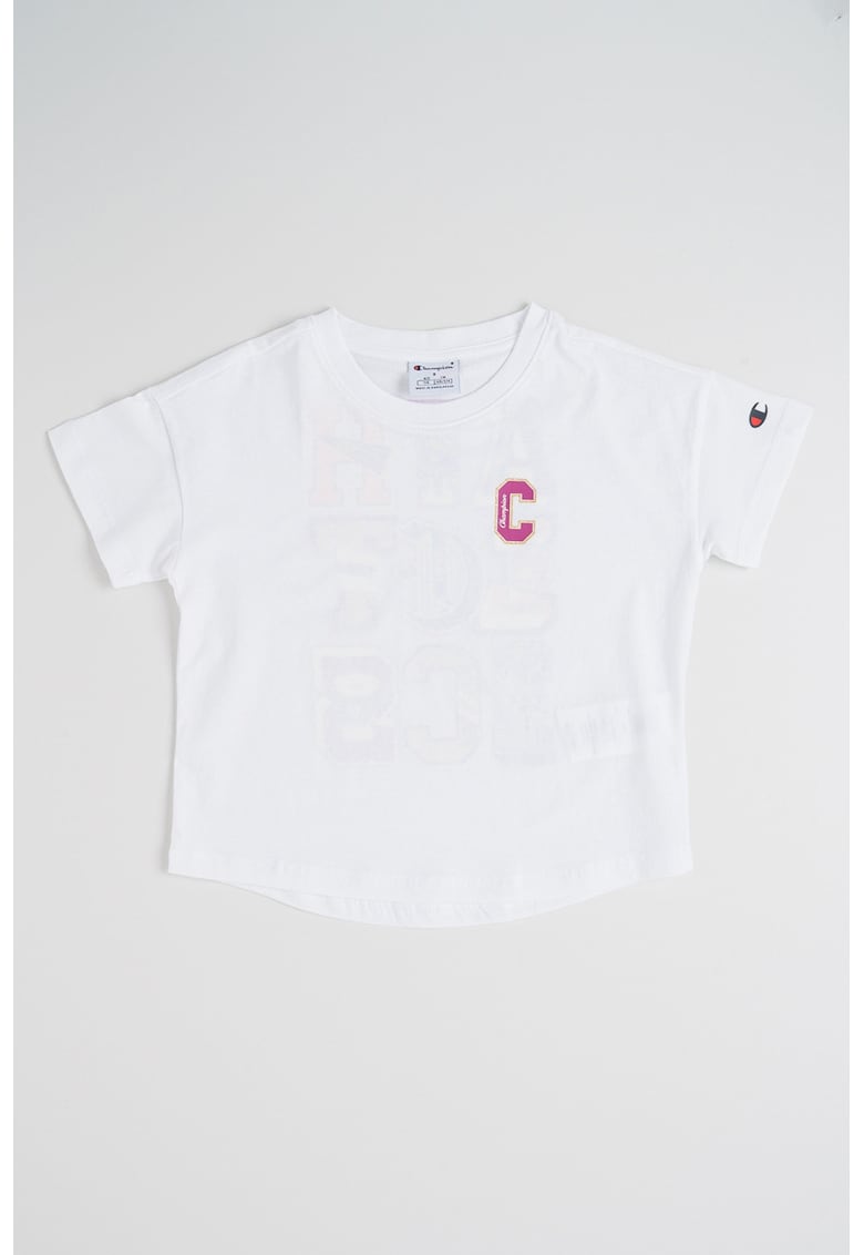 Tricou cu imprimeu floral pe partea din spate - Alb/Violet