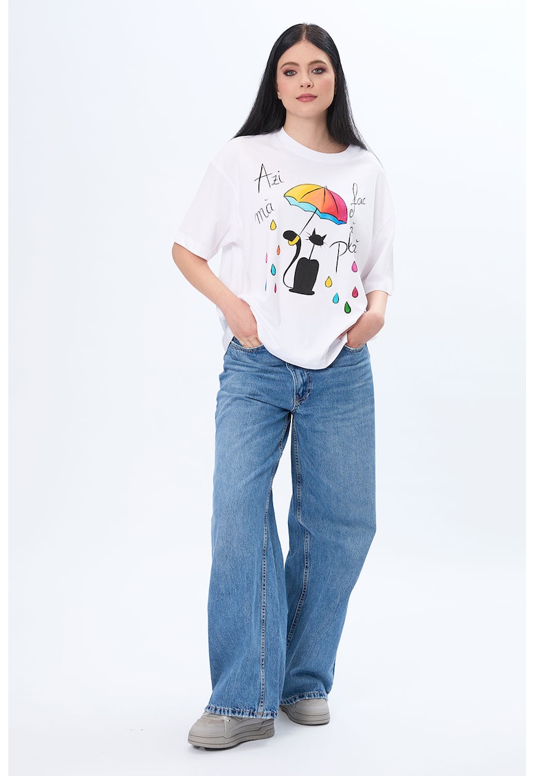 Tricou supradimensionat pictat manual Azi