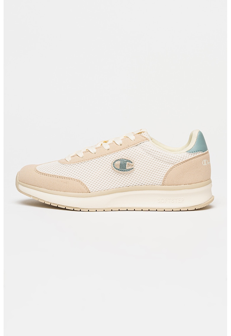 Pantofi sport B-Run cu insertii din plasa - Alb/Bej deschis