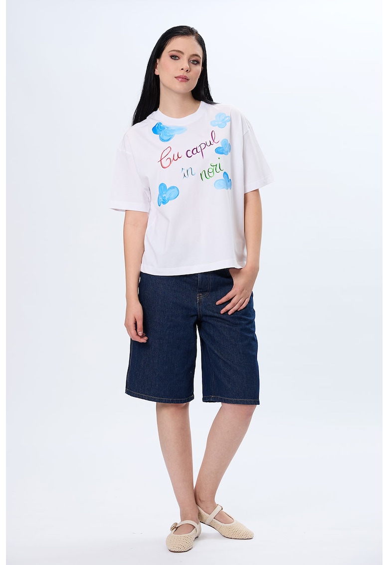 Tricou supradimensionat pictat manual Nori