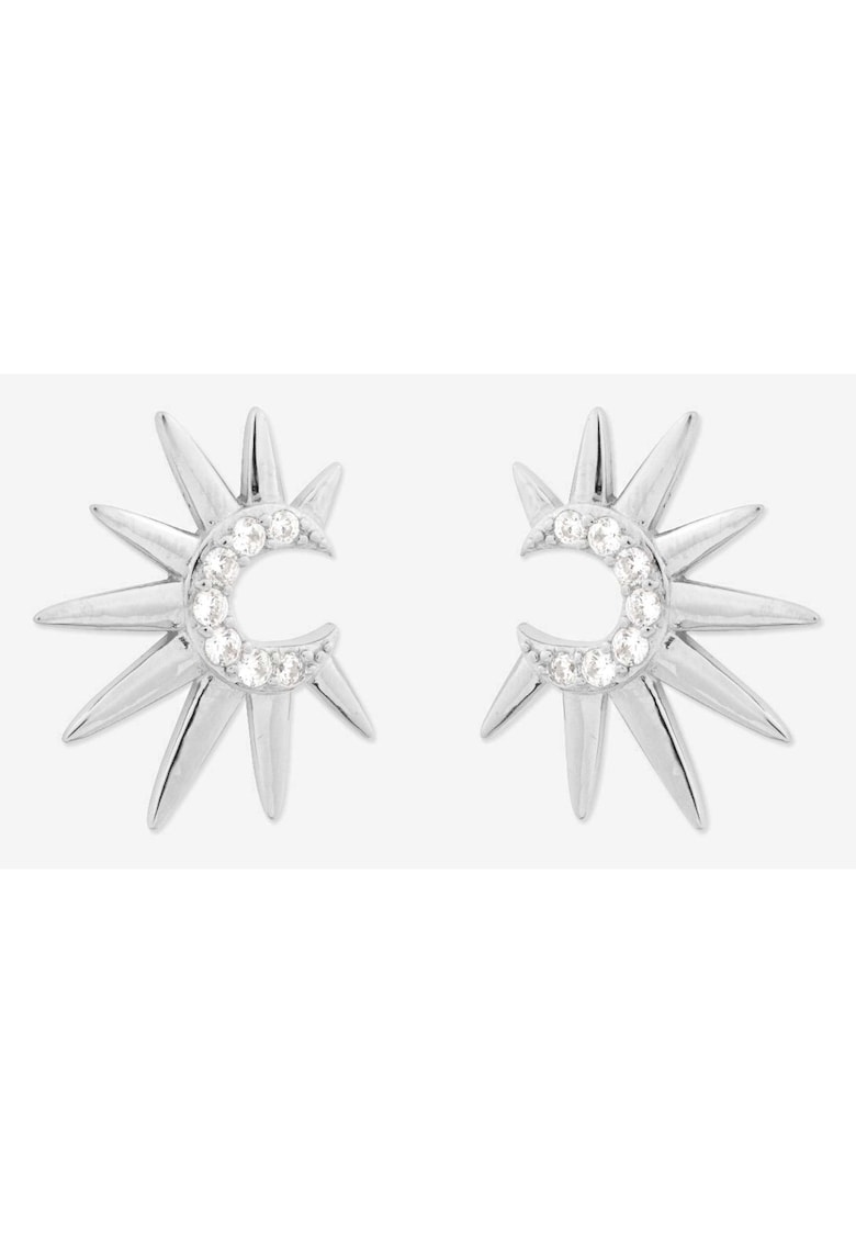 Cercei din argint 925 veritabil placat cu rodiu - zirconiu - Stella