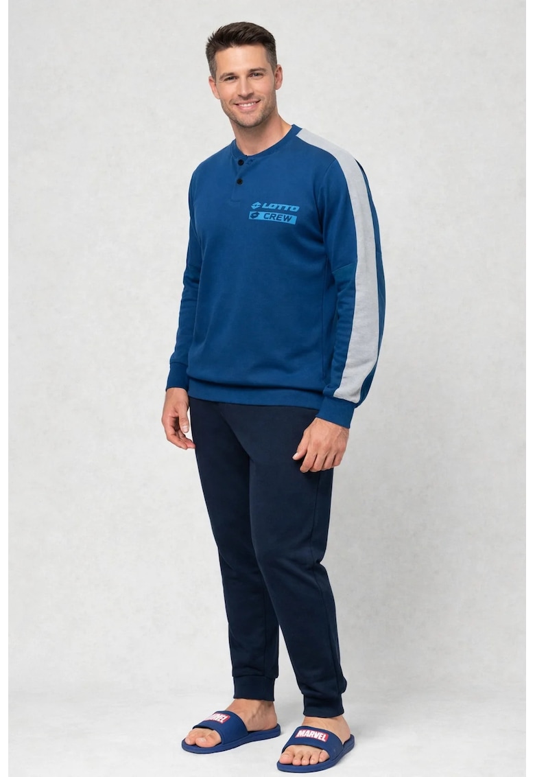 Pijama barbati LP2122 - set 2 piese - bumbac - Albastru