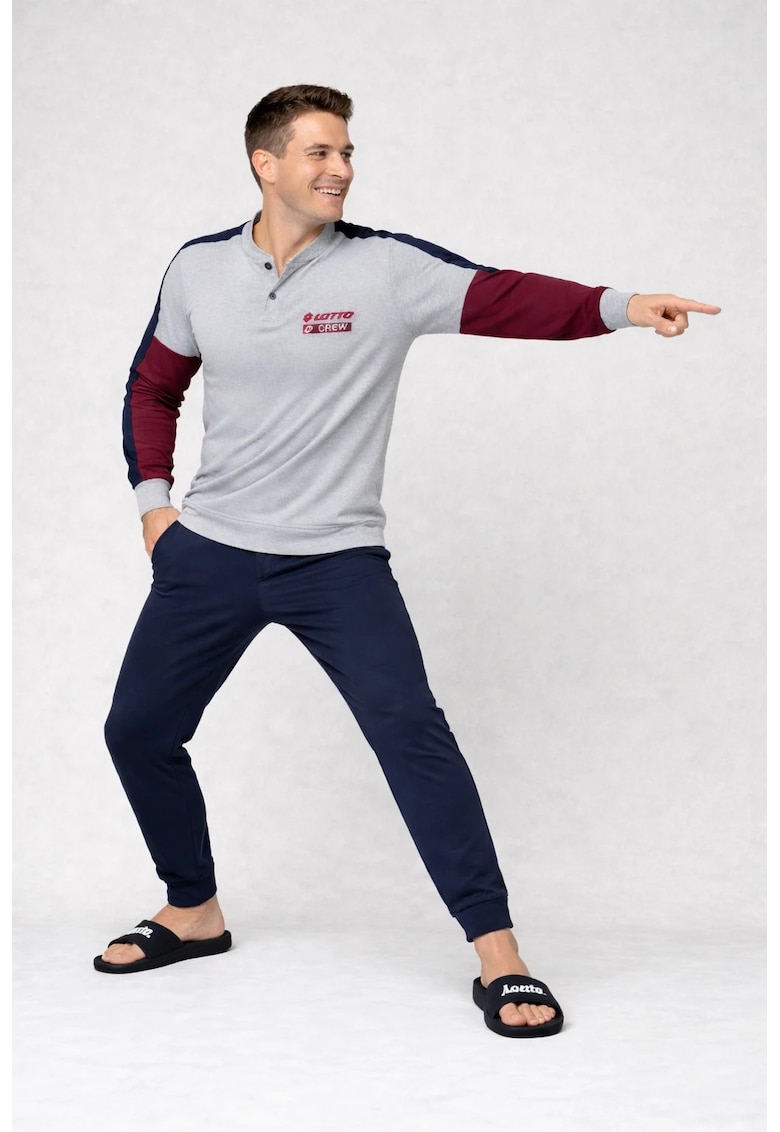 Pijama barbati LP2122 - set 2 piese - bumbac - Gri