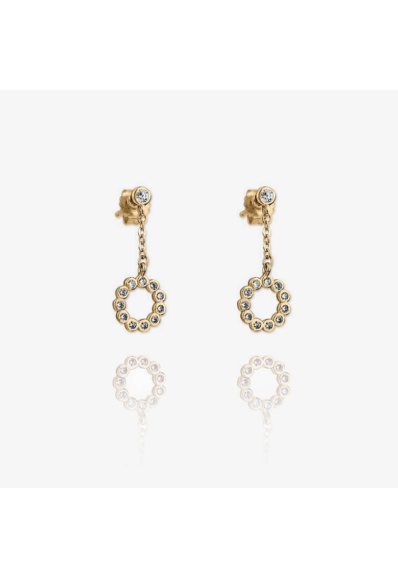 Cercei din argint 925 placat cu aur - zirconiu - Sadie - 2 microni