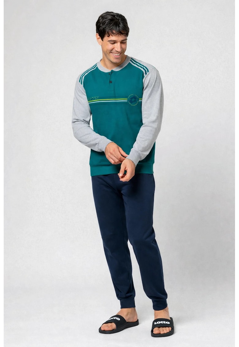 Pijama barbati LP2123 - set 2 piese - bumbac - Verde