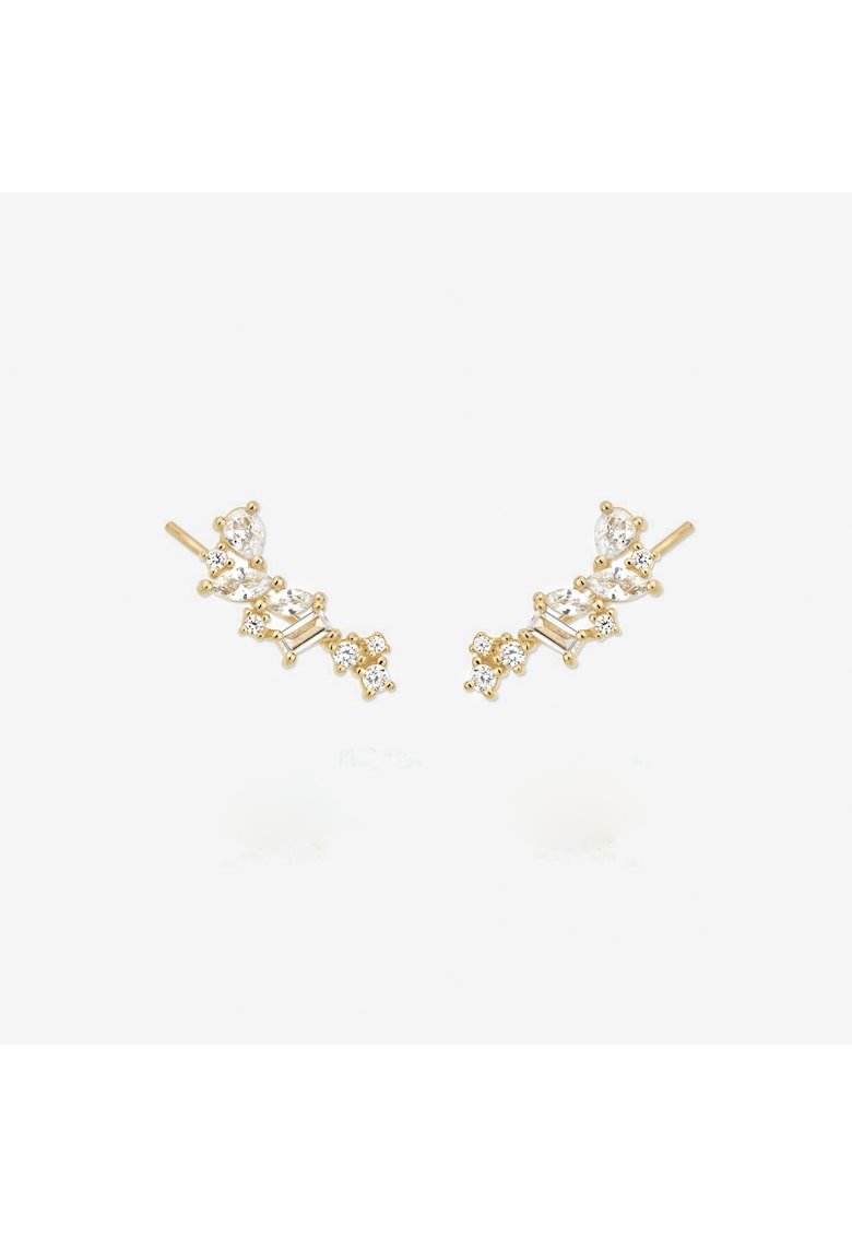 Cercei din argint 925 veritabil placat cu aur 2 microni - zirconiu - Constellation