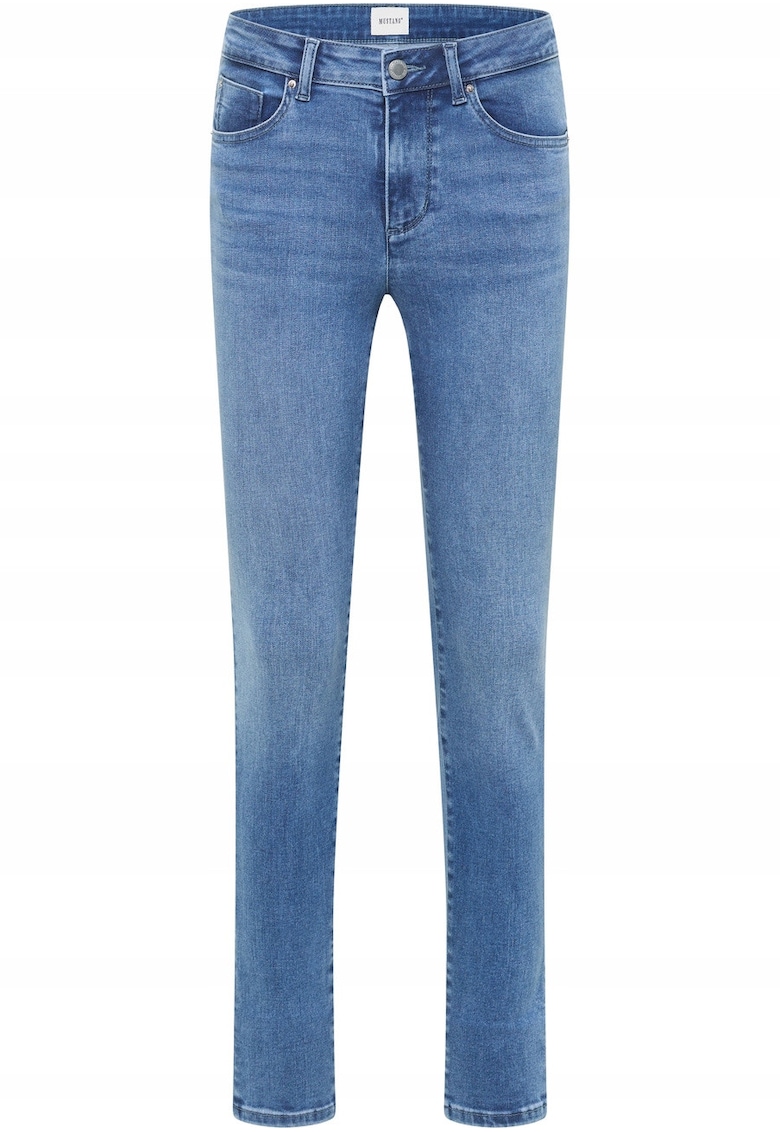 Blugi Dama - Shelby Skinny - Slim Fit - Talie Medie - 5 Buzunare - Fermoar - Lungi - Bumbac - Albastru - Albastru