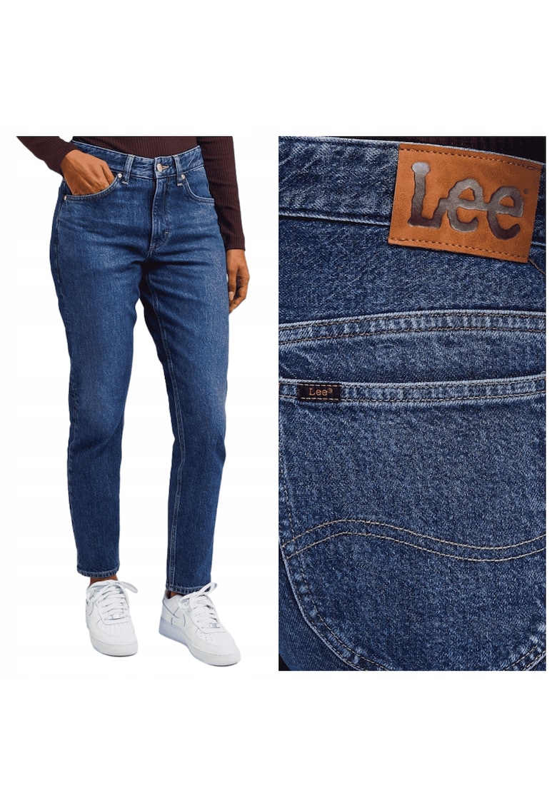 Blugi Dama - Rider - Straight Fit - Talie Inalta - Lungi - Cu Fermoar - 5 Buzunare - Bumbac - Albastru - Albastru