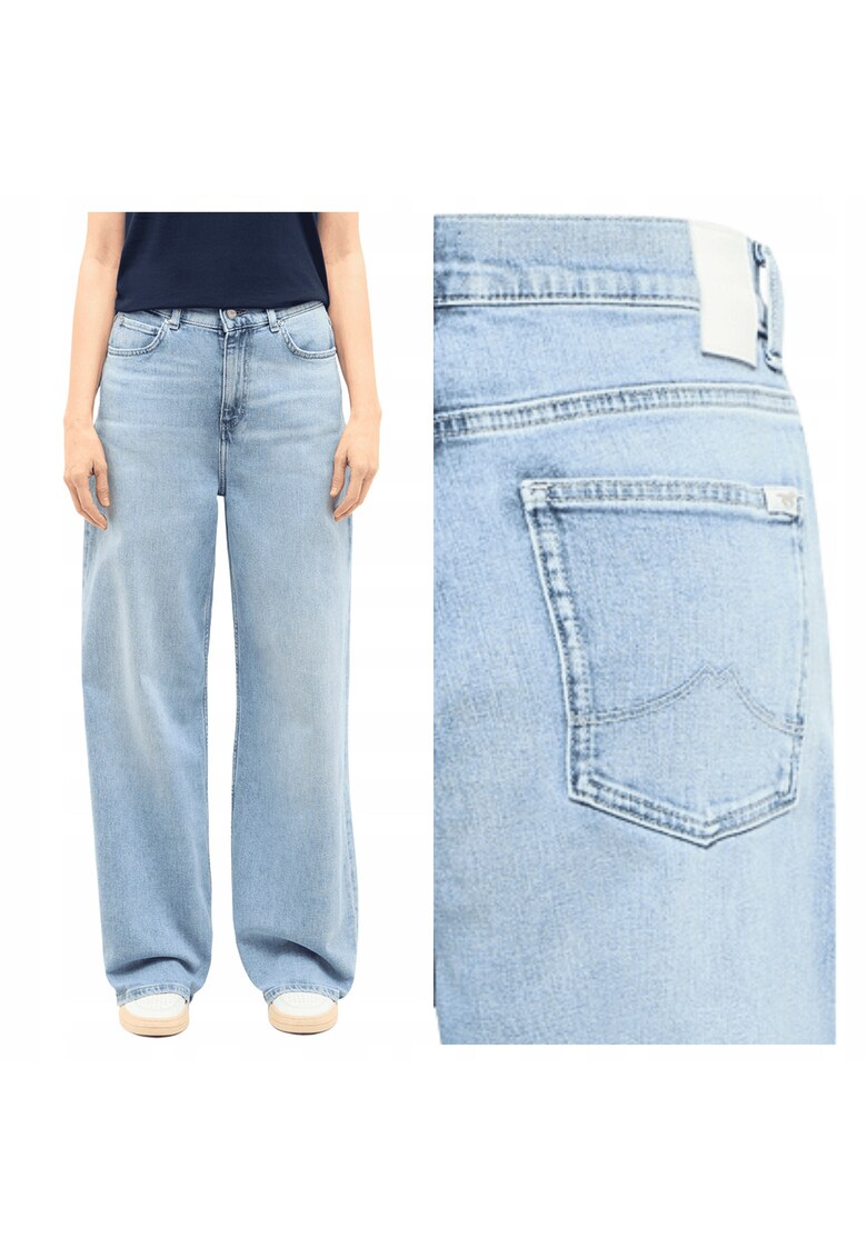 Blugi Dama - Brooks Straight - Straight Fit - Talie Inalta - Lungi - Cu Fermoar - 5 Buzunare - Bumbac - W29-L30 US - Albastru