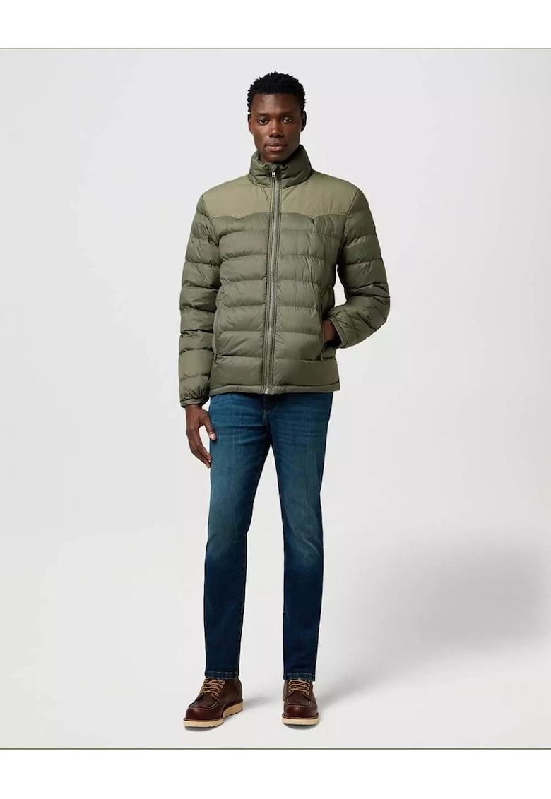 Мъжко яке - Packable Puffer - Regular Fit - Висока яка - Цип - Топло и удобно - Дълги ръкави - Полиамид - Зелено - Зелен