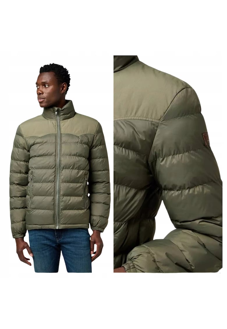 Jacheta Barbati - Packable Puffer - Regular Fit - Guler Inalt - Fermoar - Caqwdfldura Si Confortabila - Maneci Lungi - Poliamida - Verde - Verde