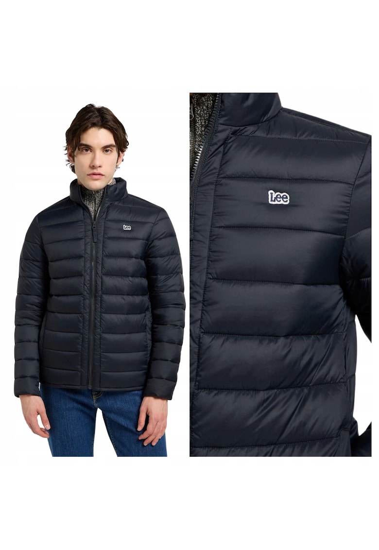 Jacheta Barbati - Stand Collar Puffer - Regular Fit - Guler Inalt - Fermoar - Caldura Si Confortabila - Maneci Lungi - Poliamida - Marime S - Negru