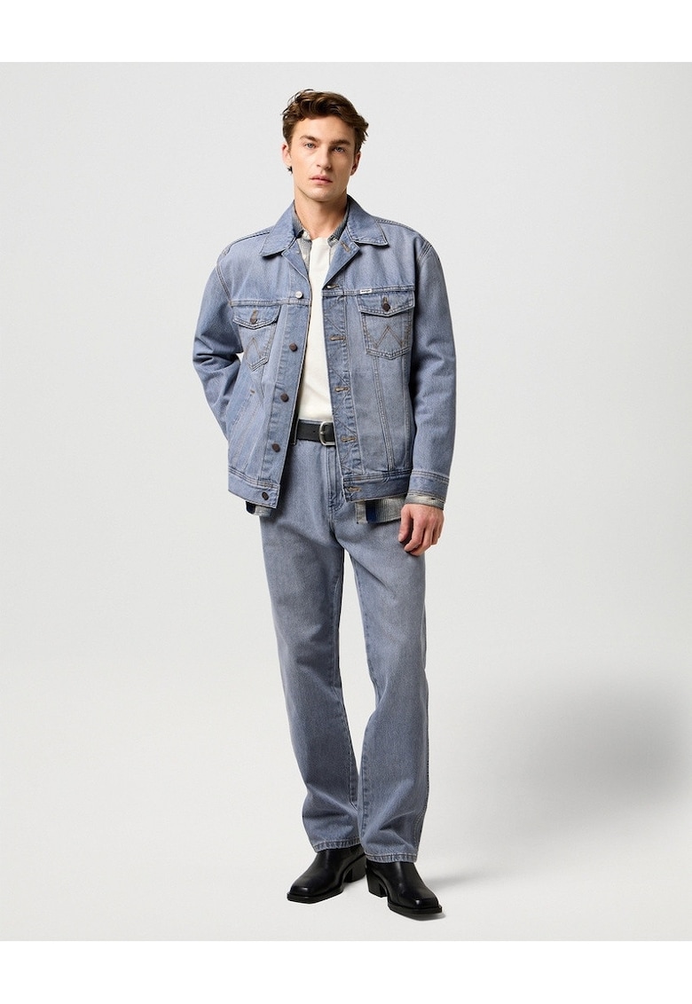 Мъжко яке - Anti Fit Jacket - Regular Fit - с яка - с копчета - топло и удобно - дълги ръкави - памук - синьо - Син