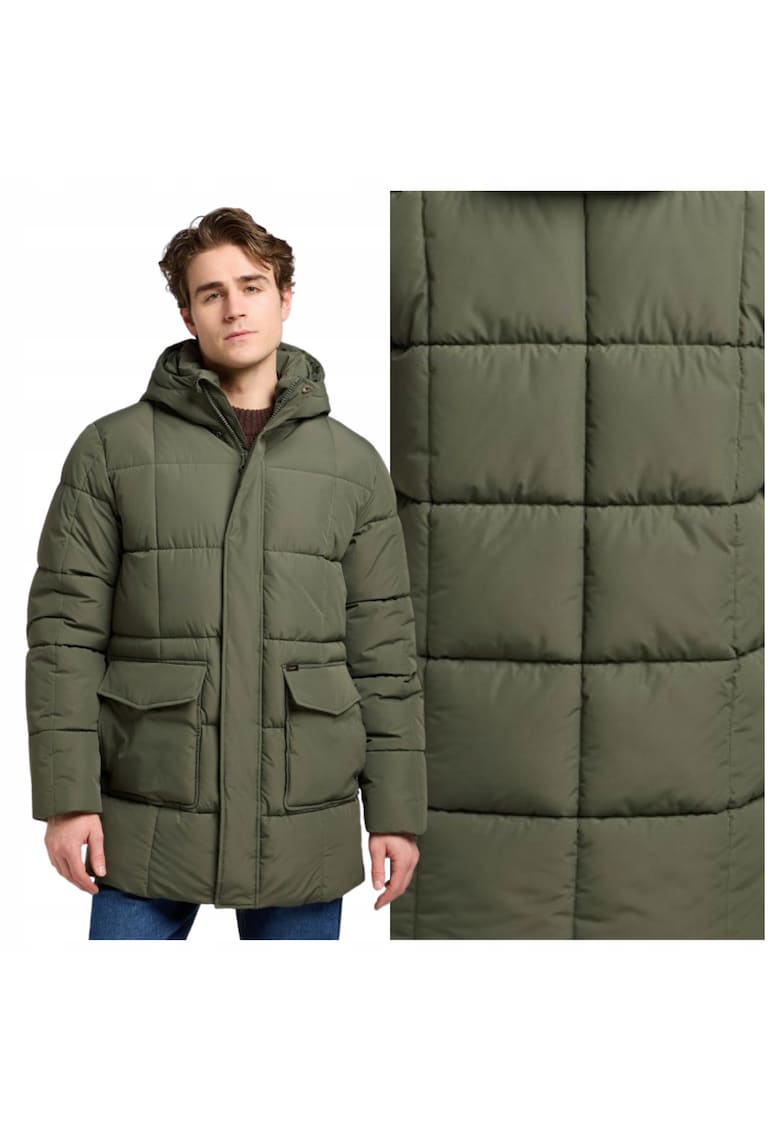 Jacheta Barbati - Mercury Puffer Jacket - Regular Fit - Guler Inalt - Fermoar - Caldura Si Confortabila - Maneci Lungi - Poliester - Verde - Verde
