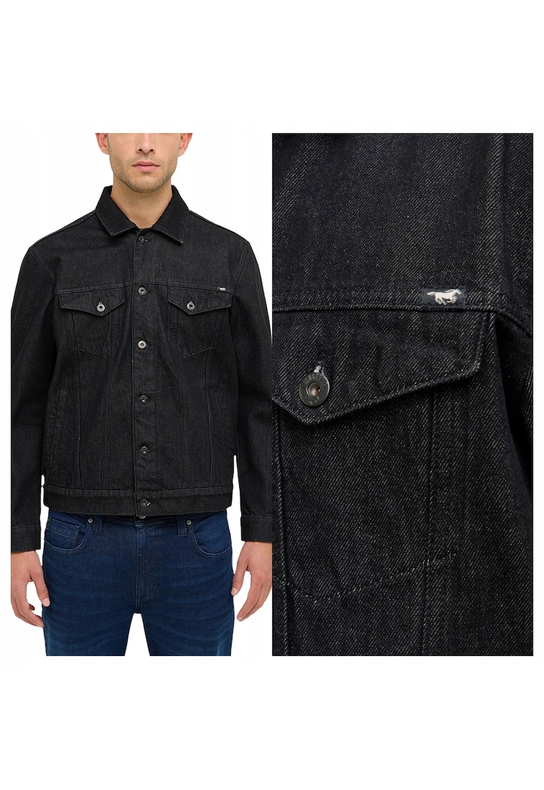 Jacheta Barbati - Style Dallas Jacket - Regular Fit - Cu Guler - Cu Nasturi - Caldura Si Confortabila - Maneci Lungi - Bumbac - 2XL - Negru