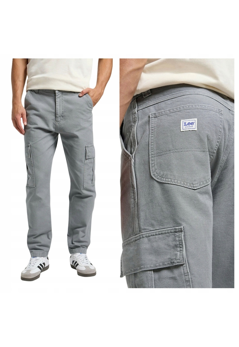Pantaloni Barbati - Cargo Pant HD - Regular Fit - Talie Medie - Fermoar - 7 Buzunare - Lungi - Bumbac - Gri - Gri