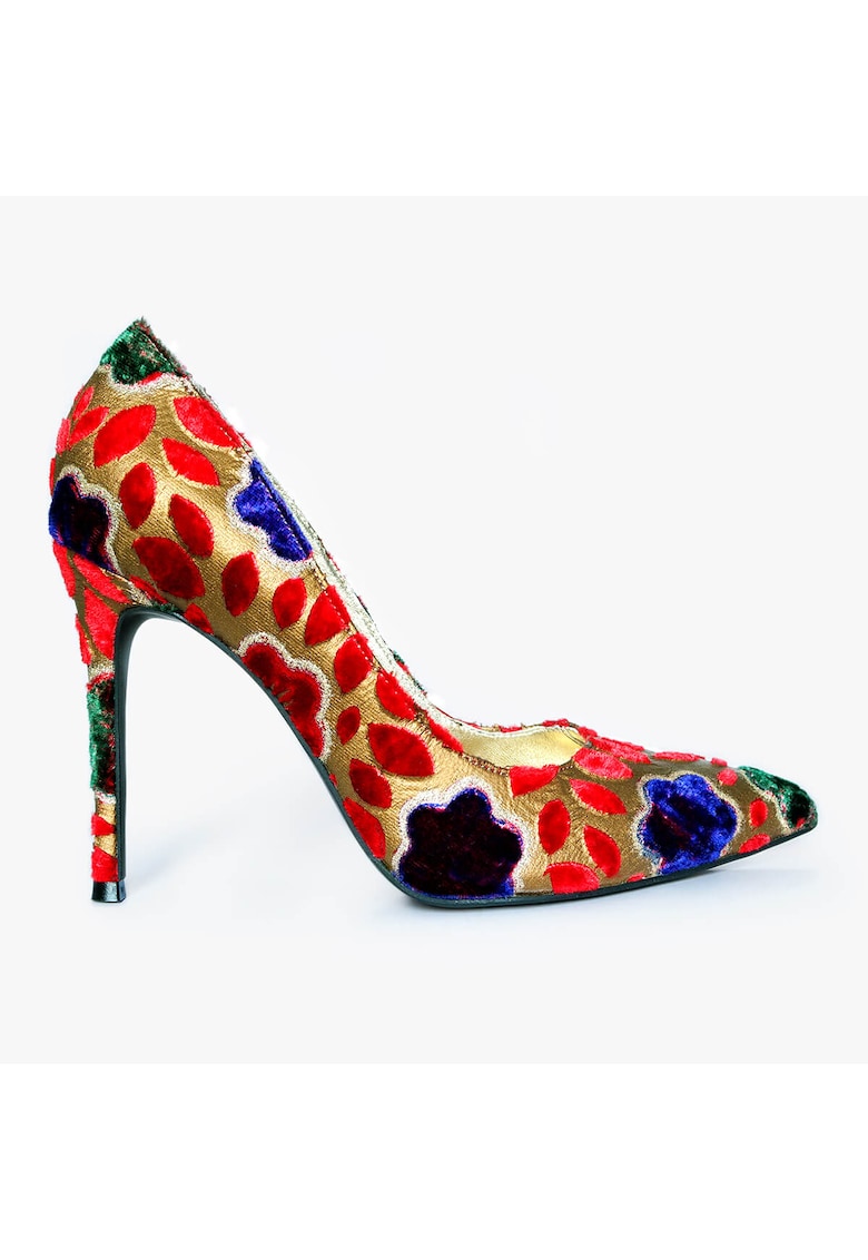 Pantofi Stiletto din material textil - Bonifa - Multicolor
