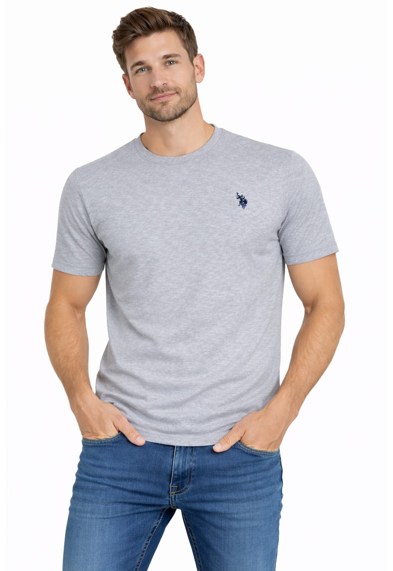 Tricou barbatesc - gri - bumbac/viscoza - croiala clasica