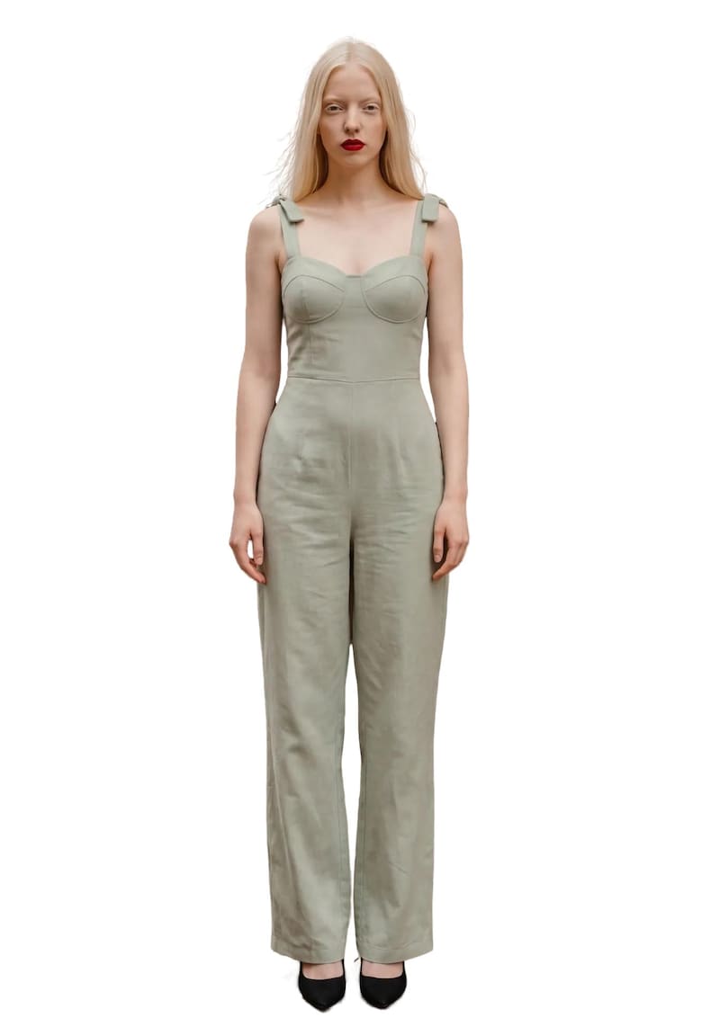 Salopeta dama - fara maneci - verde menta - amestec de in