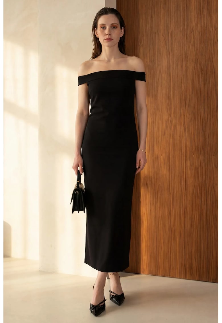 Rochie maxi - mulata - neagra - din crep