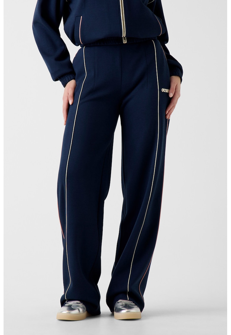 Pantaloni de trening cu croiala dreapta si logo - Bleumarin