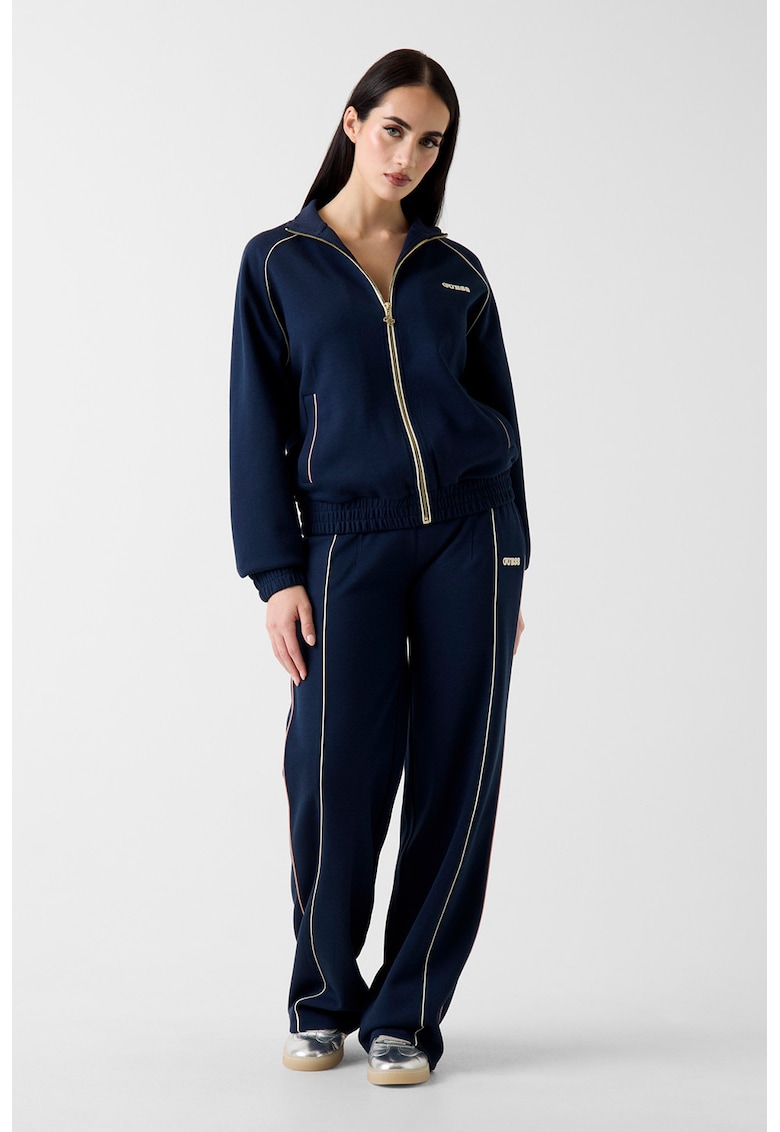 Bluza de trening cu fermoar si logo - Bleumarin