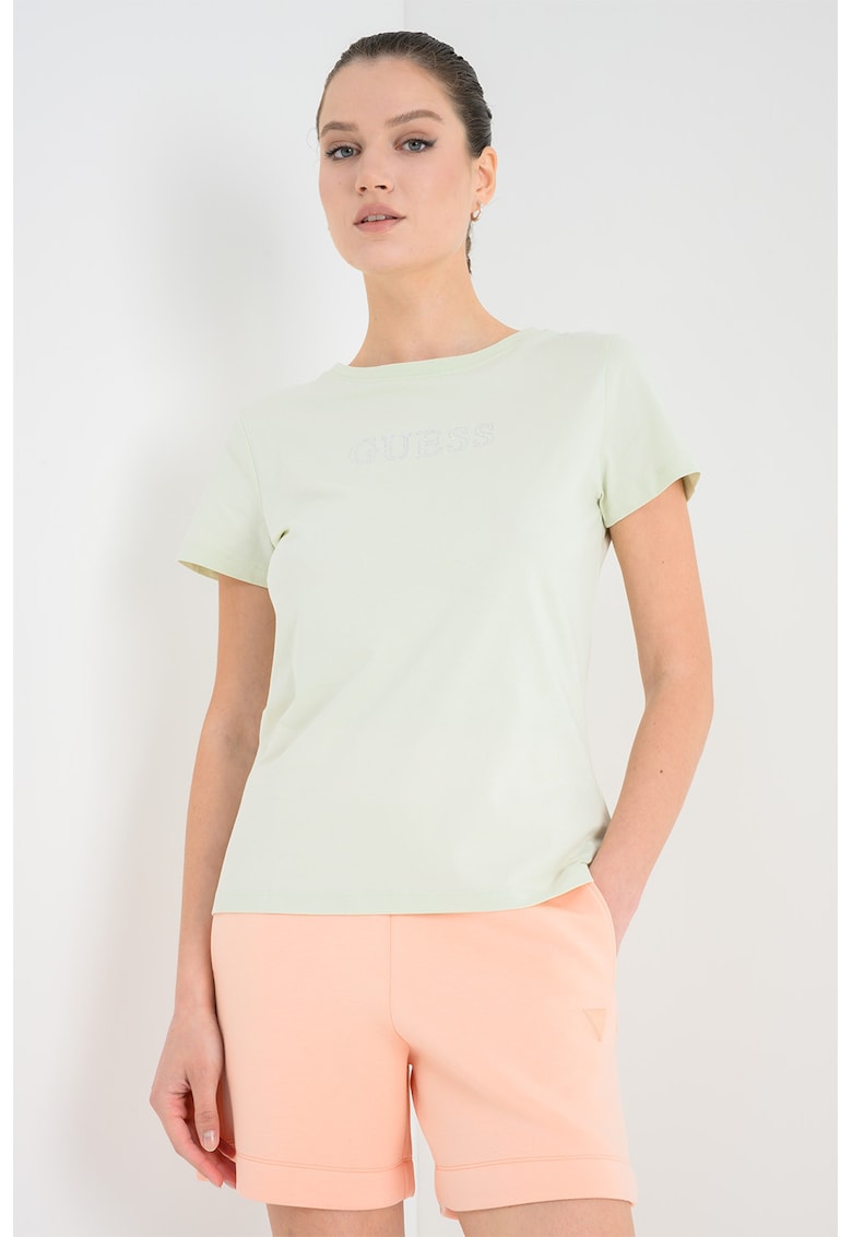 Tricou cu logo - pentru fitness - Verde deschis/Argintiu