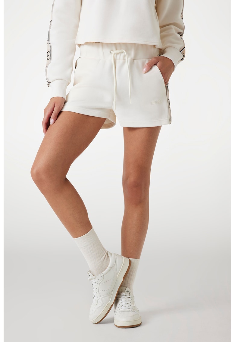 Pantaloni scurti cu snur - pentru fitness - Alb