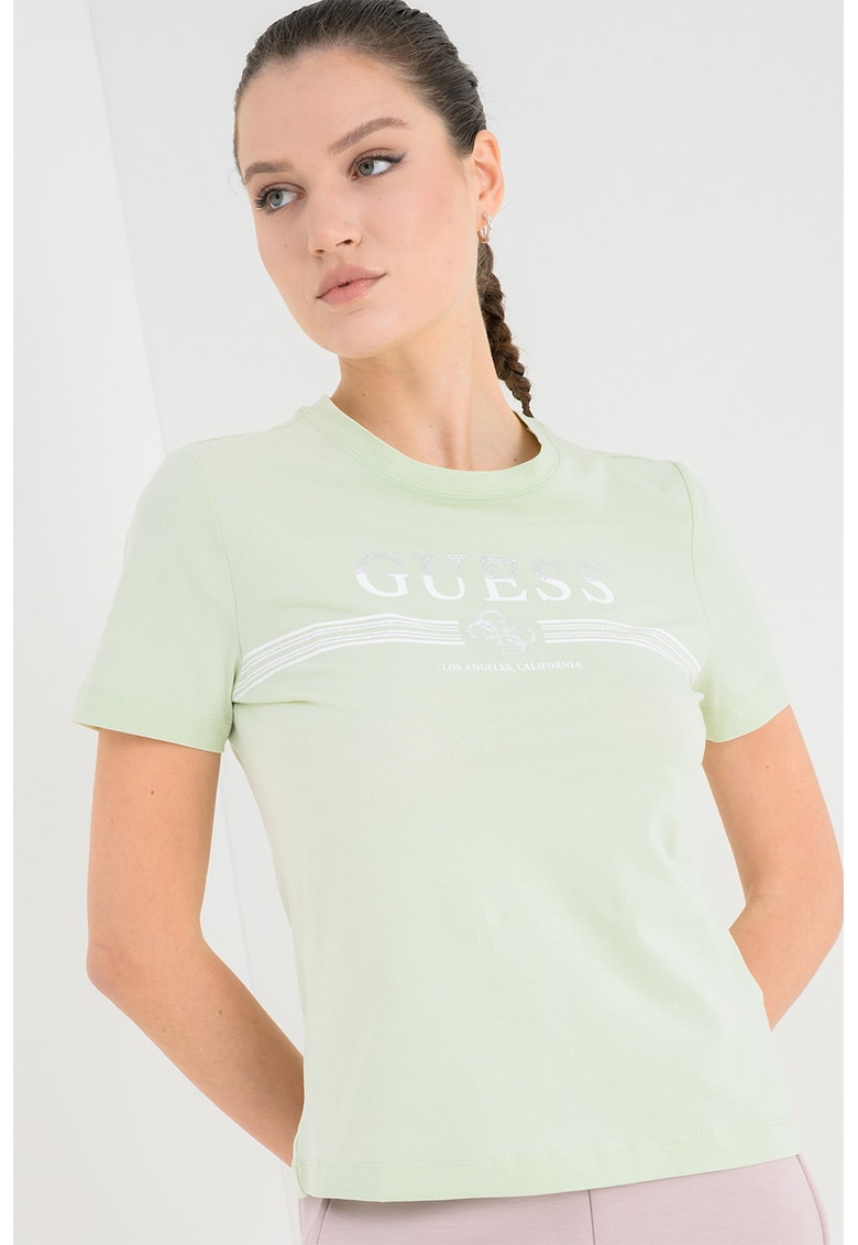 Tricou cu logo - pentru fitness - Verde deschis