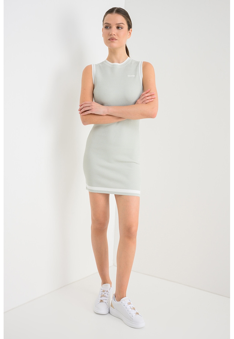 Rochie mini cambrata fara maneci - Verde pal