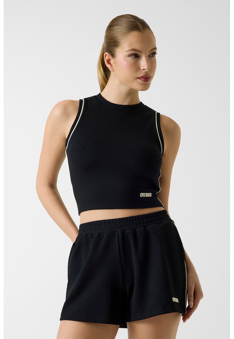 Top crop pentru fitness - Negru