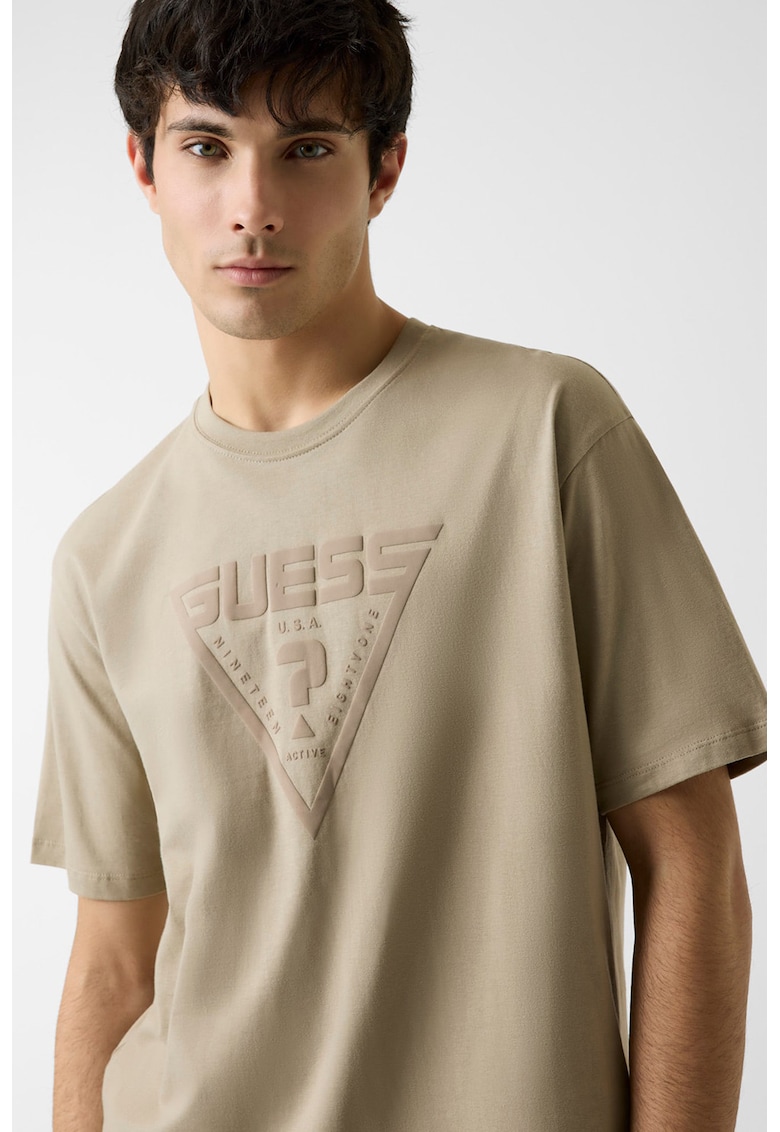 Tricou relaxed fit cu logo - Grej