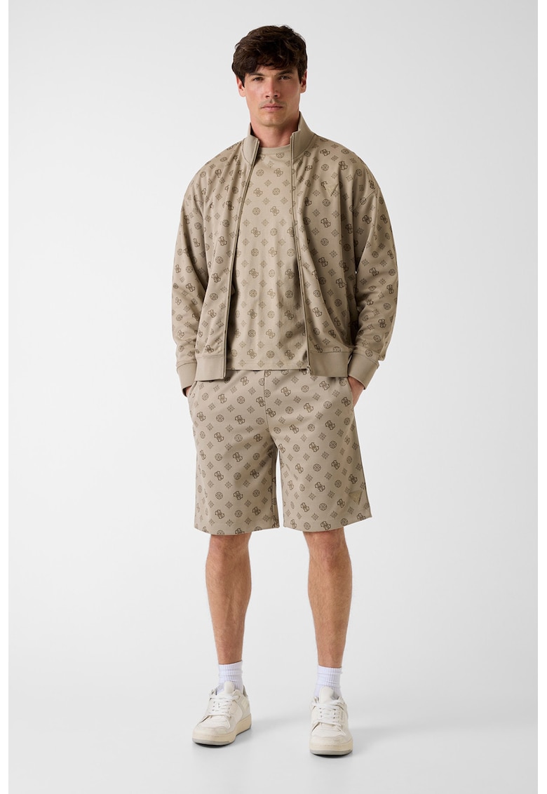 Bermude cu snur si monograma - pentru fitness - Grej