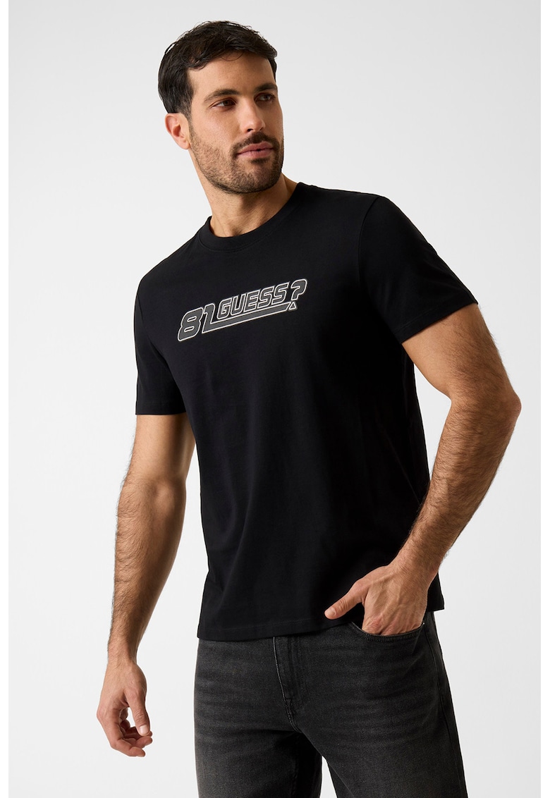 Tricou slim fit pentru fitness - Negru