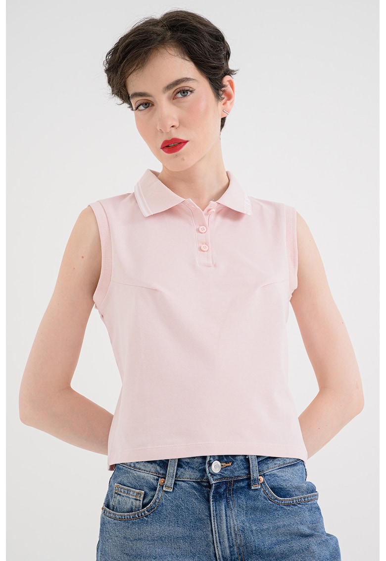 Tricou polo - fara maneci - Roz