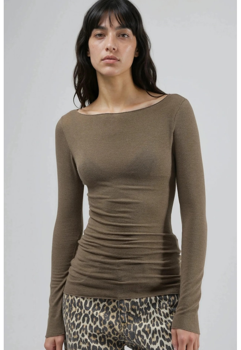 Bluza dama maneci lungi - verde kaki - jerseu