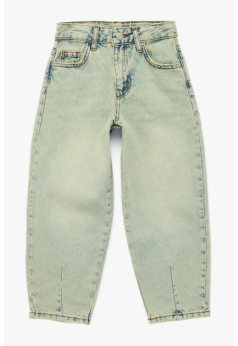 Blugi bootcut cu talie inalta - Alb fildes/Albastru glaciar