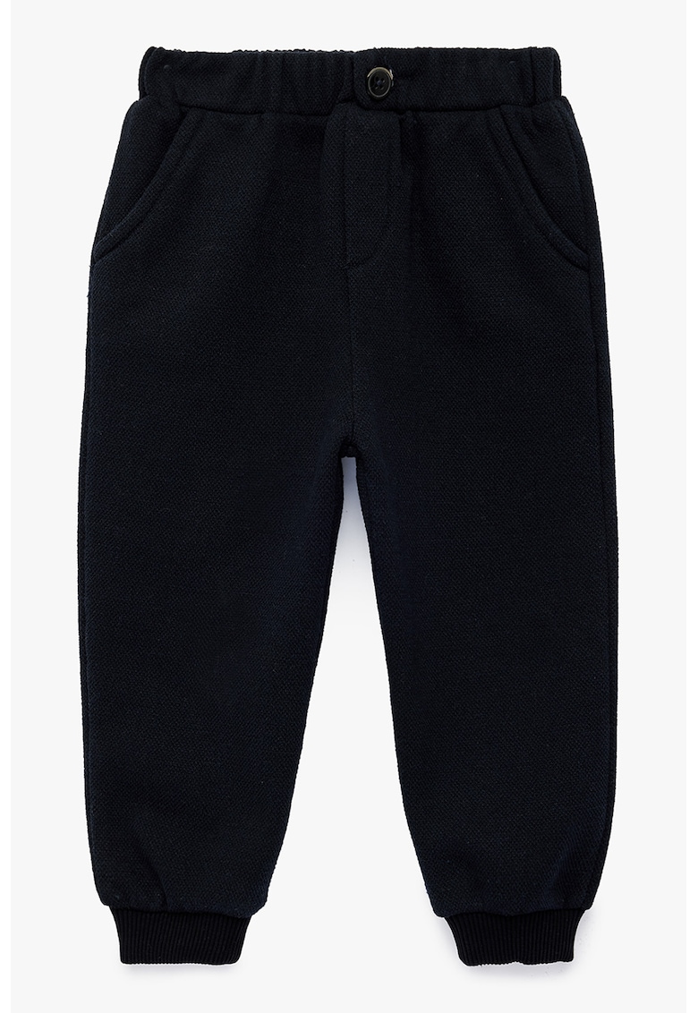 Pantaloni de trening uni cu talie elastica - Bleumarin