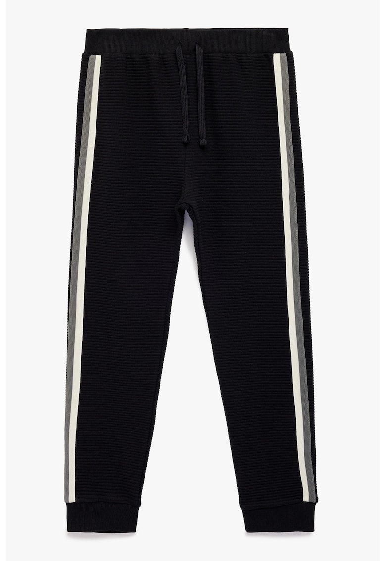 Pantaloni de bumbac cu snur - Negru