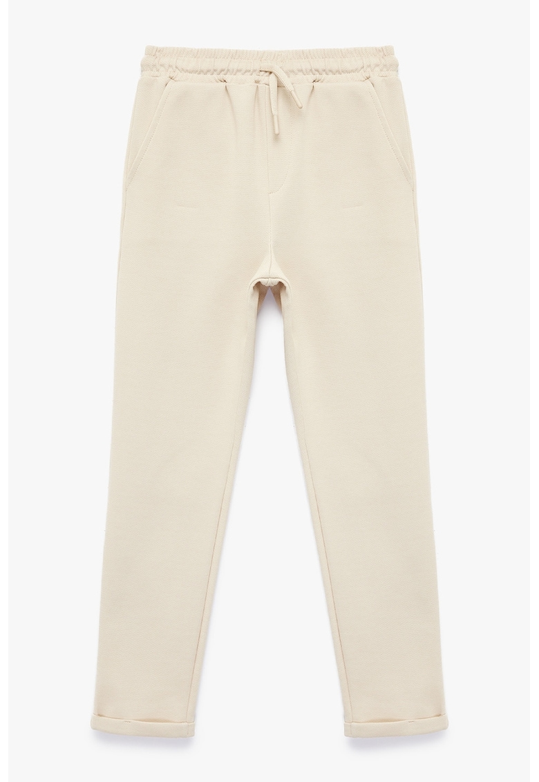 Pantaloni de trening cu buzunare oblice - Bej deschis