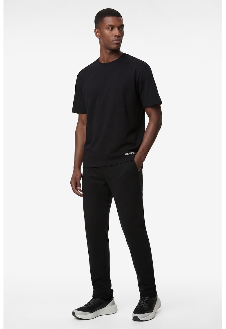 Pantaloni de trening pentru fitness cu talie elastica - Negru