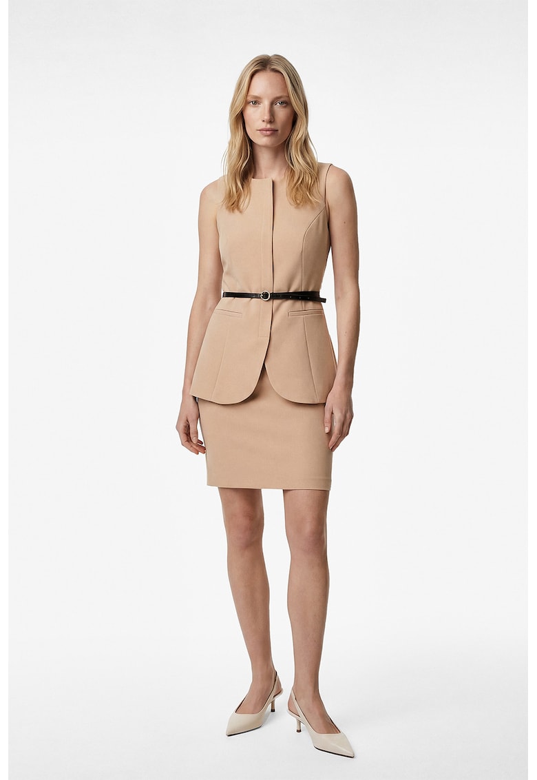 Rochie cu aspect 2in1 - Maro deschis