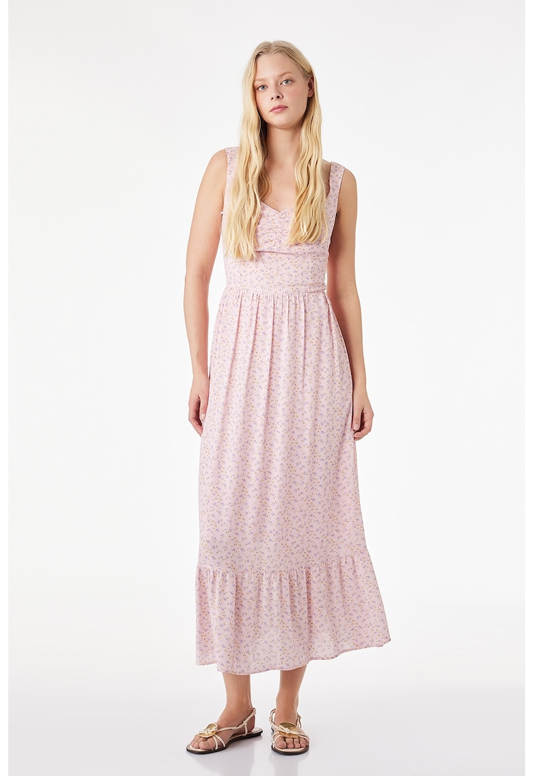 Rochie midi cu model floral - Roz deschis/Lila